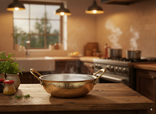 Brass Kadhai with Brass Lid